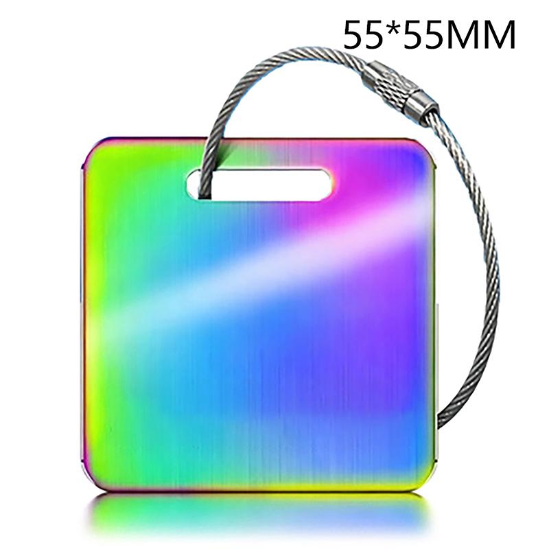 Stainless Steel Tag Keychain Lightweight Durable 1Pcs with Steel Wire Loops Luggage Keyring for Hiking Business Trip Use