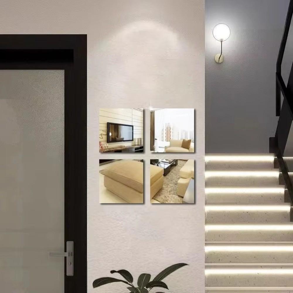 New Self-Adhesive Mirror Wall Stickers 1.6mm Thick Flexible Acrylic Mirror Sheet DIY 20/30/40cm Makeup Mirror Bedroom Decor