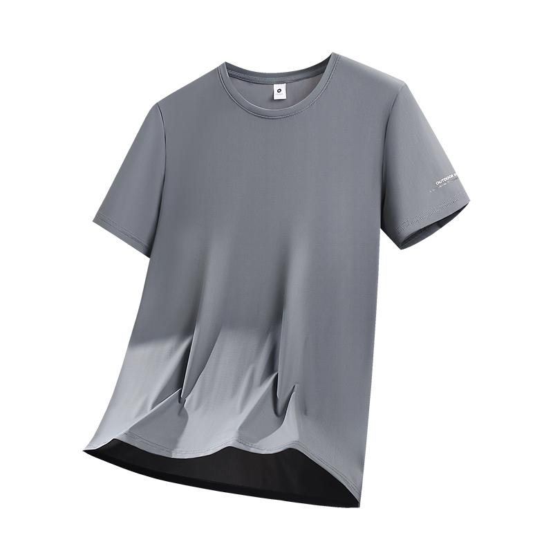 T-shirt in Seta di Ghiaccio Moda Uomo Casual Asciugatura Rapida Manica Corta Fresca Traspirante Larga Top Sportivo Uomo Slim Traspirante Casual Manica Corta