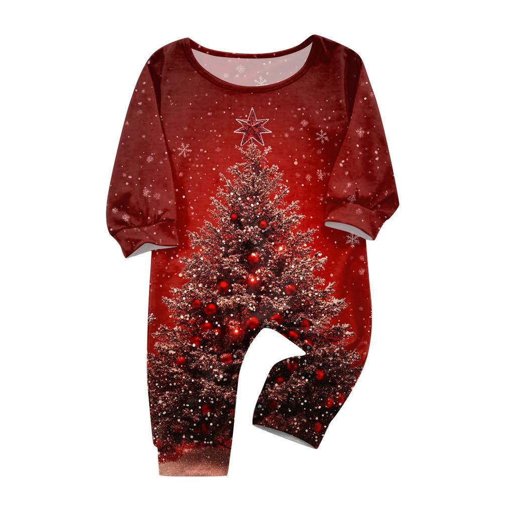Family Matching Print Sets Pajamas Loungewear Outfits Family Matching Long Sleeve Tops+Pants Set