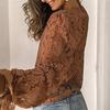Spring and Summer Hollow Lace T-shirt Flared Sleeves Fashion Long-sleeved Women's Clothing