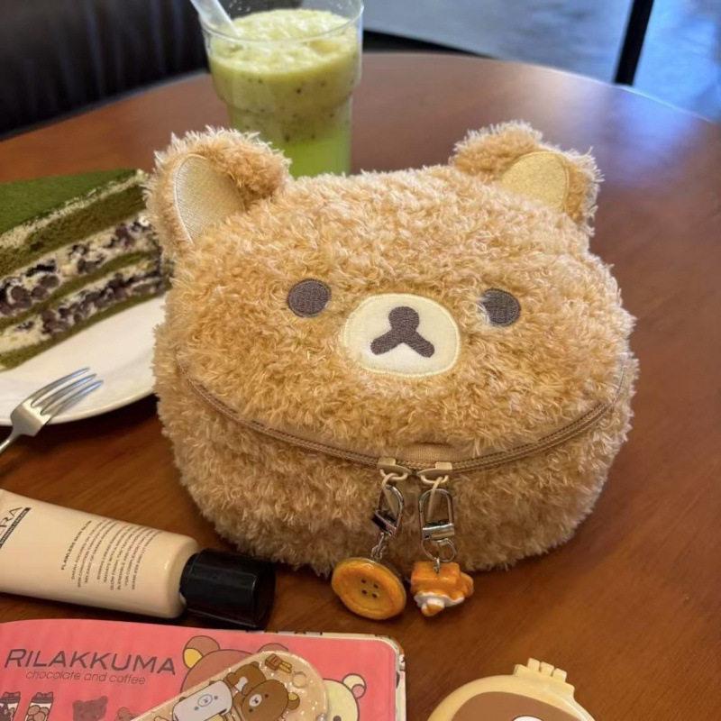 Rilakkuma New Style Plush Storage Bag Japanese Cute Creative Large Capacity Cosmetic Bag Instant Camera Ccd Organizer Bag