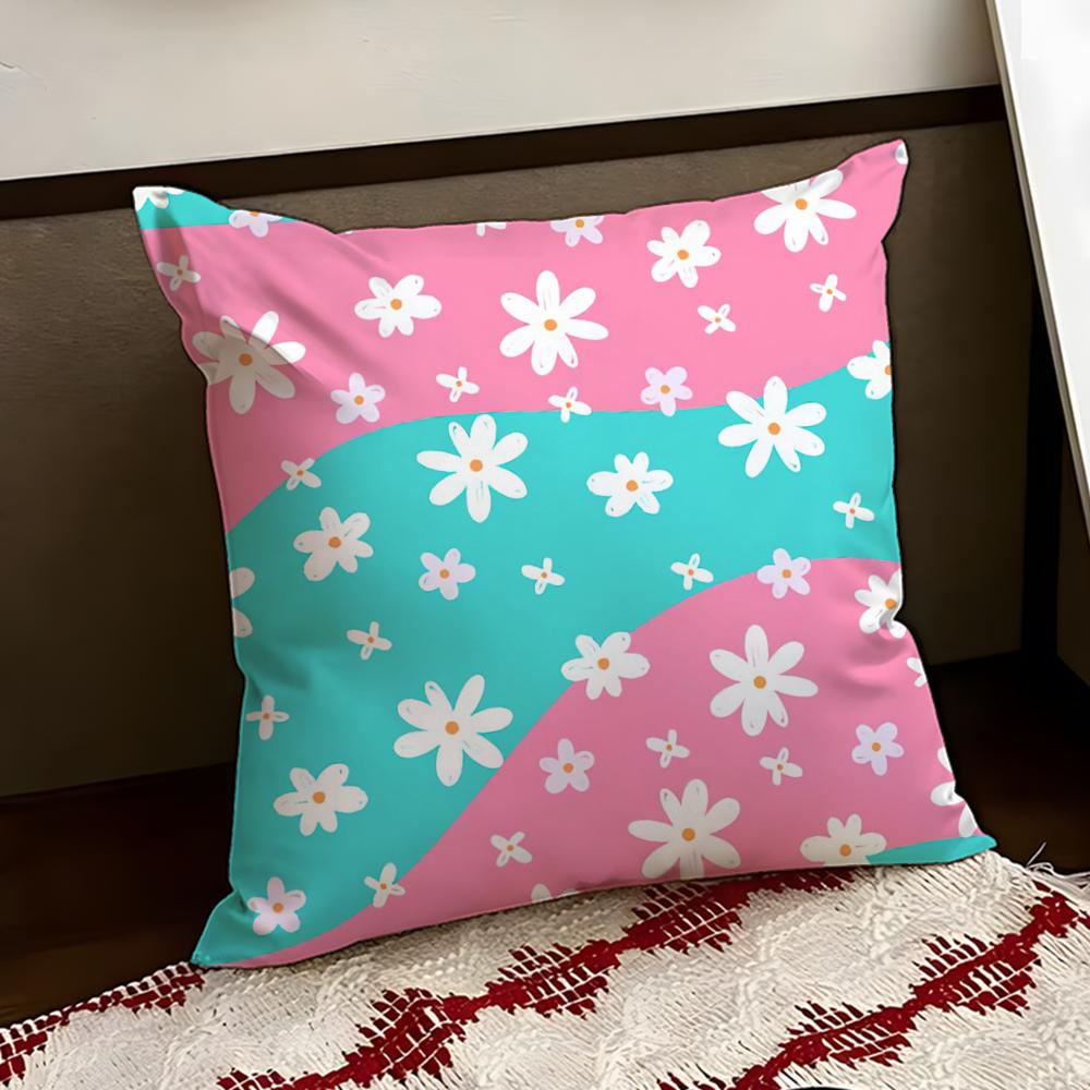 Colorful Daisies Cushion Cover Reversible Soft Durable Pillow Cover Home  Car MultiScene Use for Daily Comfort