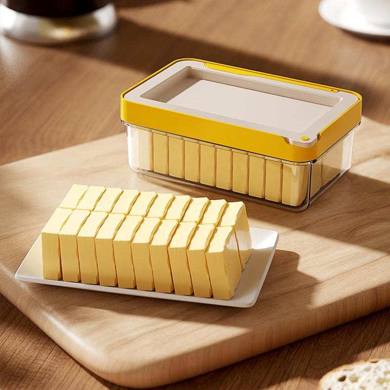Butterdose Butterbehälter mit Schneider, Klarer Luftdichter Butterschneider für Einfaches Schneiden und Aufbewahren