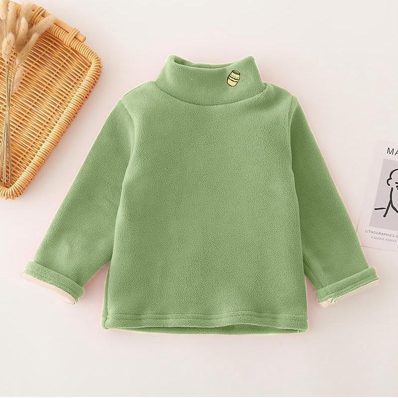 Winter Children's Bottoming Shirts Baby Boys Fleece Thickened T-shirts Kids Clothes Toddler Girls Turtleneck Pullovers Sweater
