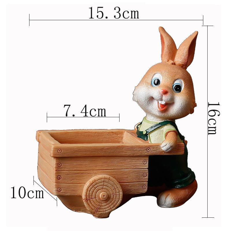 Pastoral Creative Cartoon Animal Resin Succulent Green Plant Flower Pot Container Personalized Cute Bunny Flower Pot