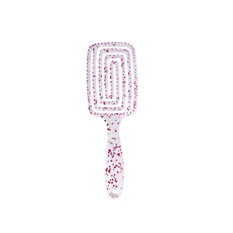 Masażowy grzebień dwufunkcyjny: Przenośny Grzebień do Masażu Skóry Głowy z Poduszką do Gładkich Długich Włosów - Słodki i Przyjazny dla Domu dla Kobiet. Odpowiedni do włosów suchych i mokrych.