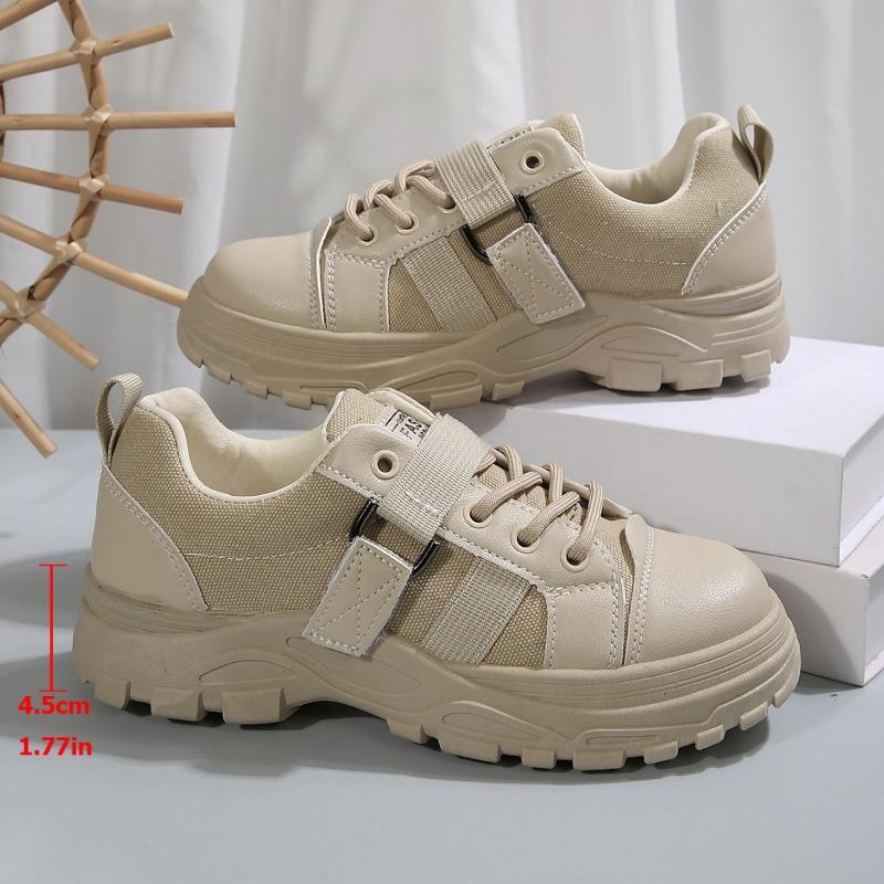 New Thick-soled Casual Sports Single Shoes Women's Shoes Four-season Thick-soled Front Lace-up Sports Single Shoes Women
