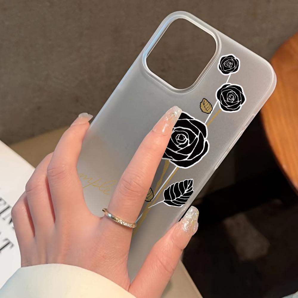 Fundas para teléfonos móviles para iPhone 11 13 15 Pro Max 12 14 Pro Max Funda para iPhone 16 15 Plus 13 Pro 12 Textura esmerilada Flores de dibujos animados pintadas