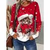 Women's Sweatshirt 3D Prints Christmas Theme Kawaii Graphics long sleeve T-shirt Casual Loose Fit O-Neck Tee Long Sleeve Tops