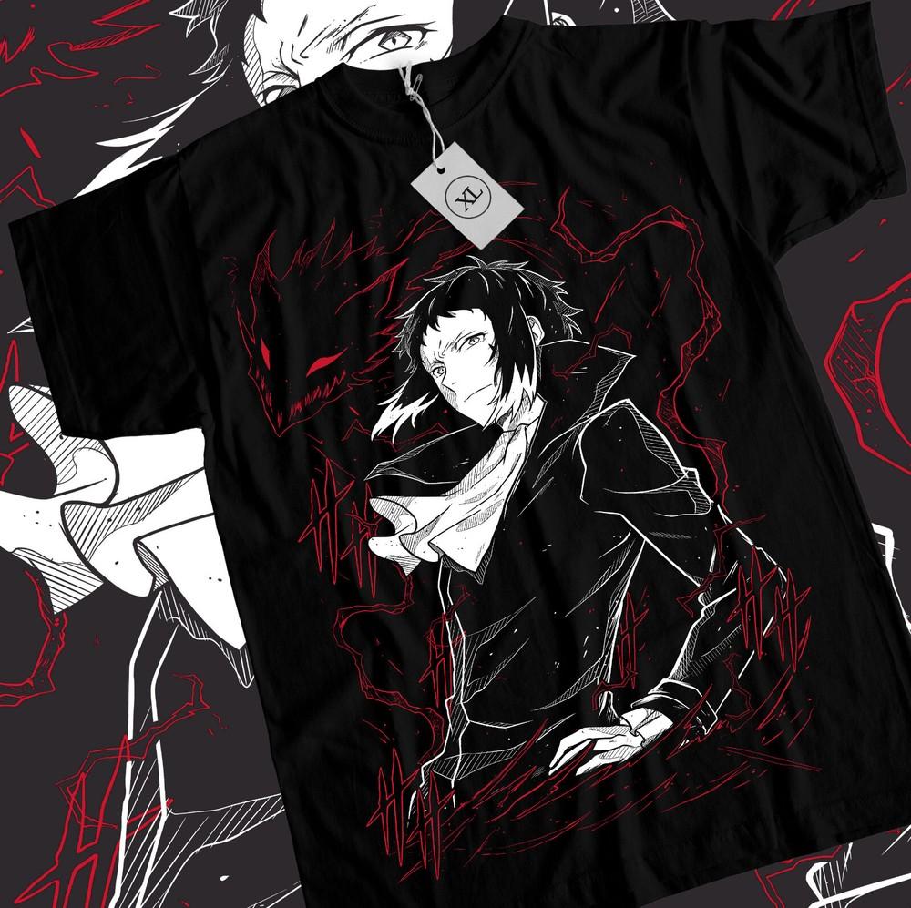 Ryunosuke Akutagawa T-Shirt Bungou Stray Dogs Japanese Black Shirt All Size Unisex T-Shirt L