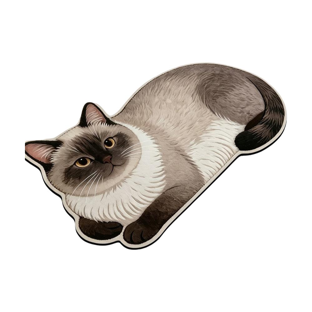 Super Absorbent Simulation Cat Floor Mat Anti Slip Entrance Rug Bathroom Toilet Entrance 6
