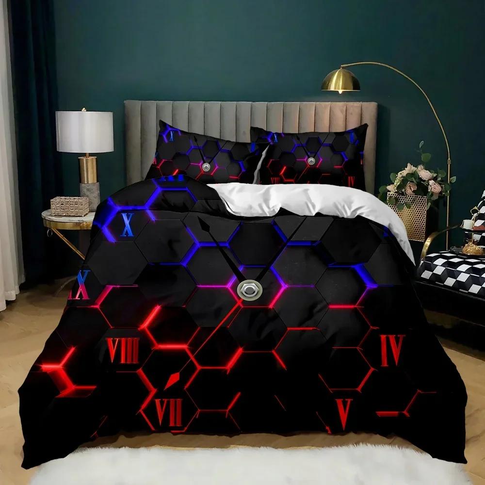 Geometric Multicolor Honeycomb Hexagon Comfortable Duvet Cover Pillowcase Bedding Set Children Bedroom Decoration Home Textile