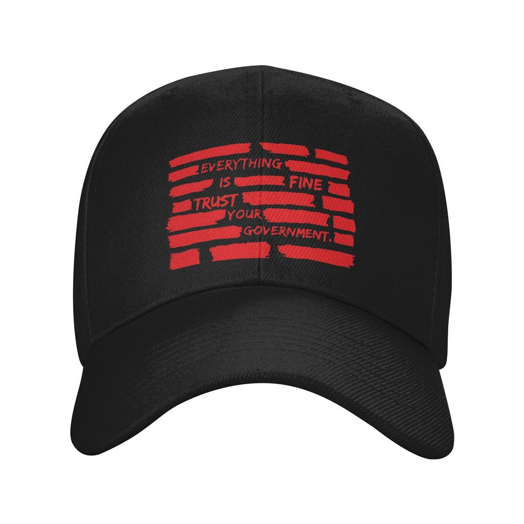 Everything Is Fine Trust Your GovernUnisext Golf Cap Accessories Retro Snapback Hat For Unisex Women Travel Headewear Adjustable