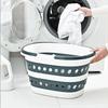 16L Space-saving Collapsible Laundry Basket Portable Plastic Storage Bin with Handles for Bathroom Laundry Room Organization