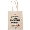 Tote Bag - PLANETEE - Beloved Female Dental Technician - Cotton - Printed In France - Beige