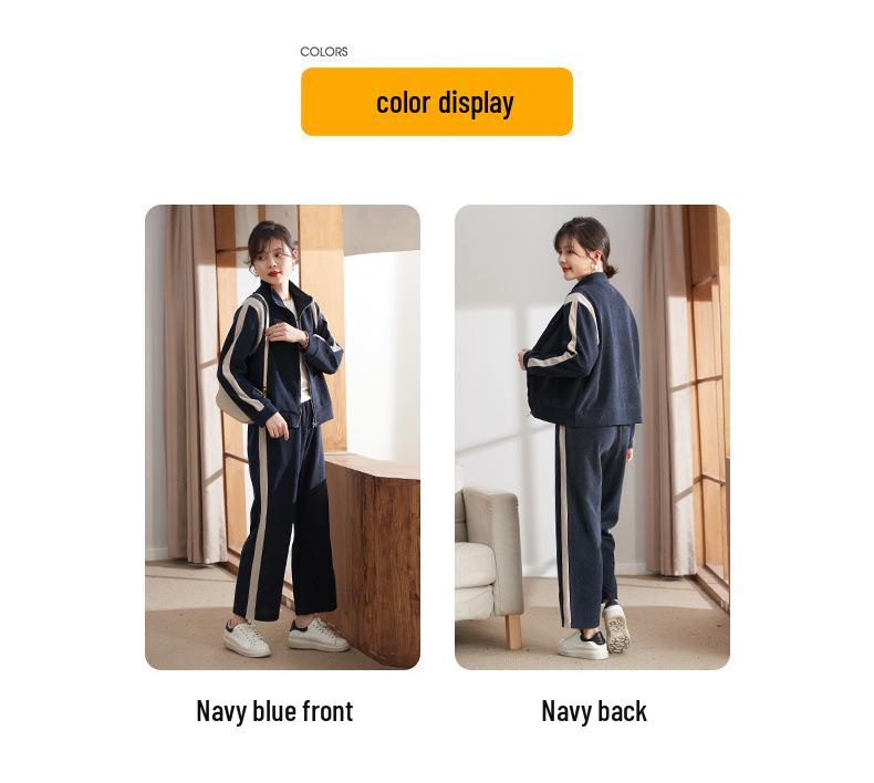 Autumn Casual Two-Piece Set for Middle-Aged Women - Plus Size Fashionable Sportswear