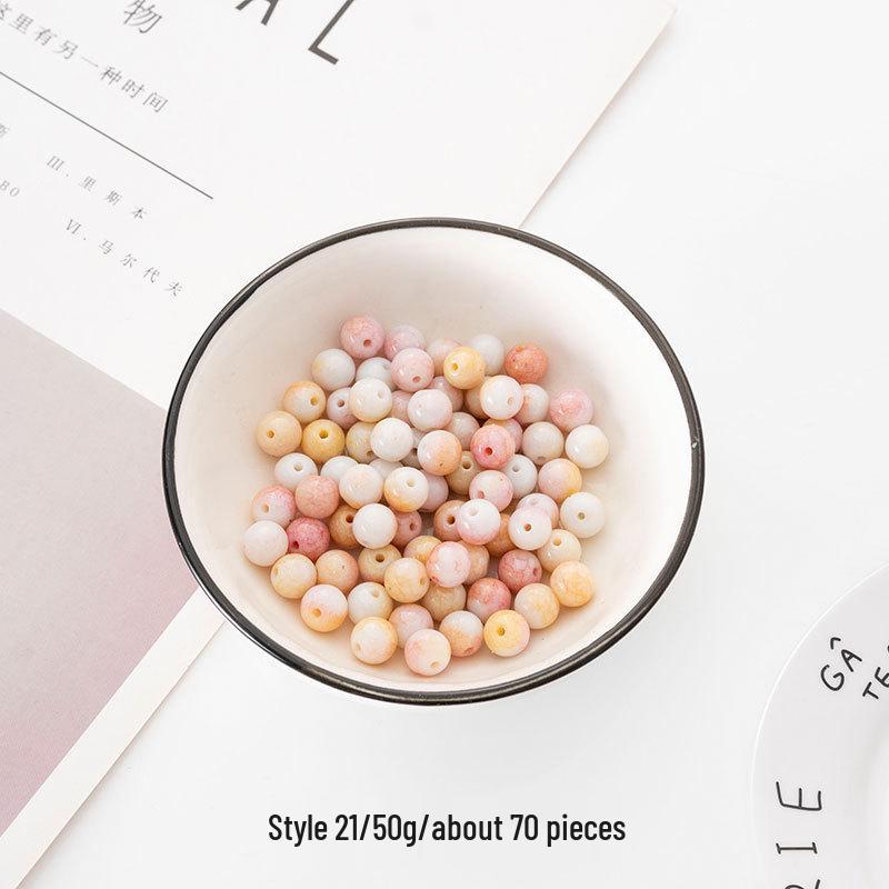 6.5-10mm Multicolor Glass Beads for DIY Bracelet and Necklace Jewelry Making