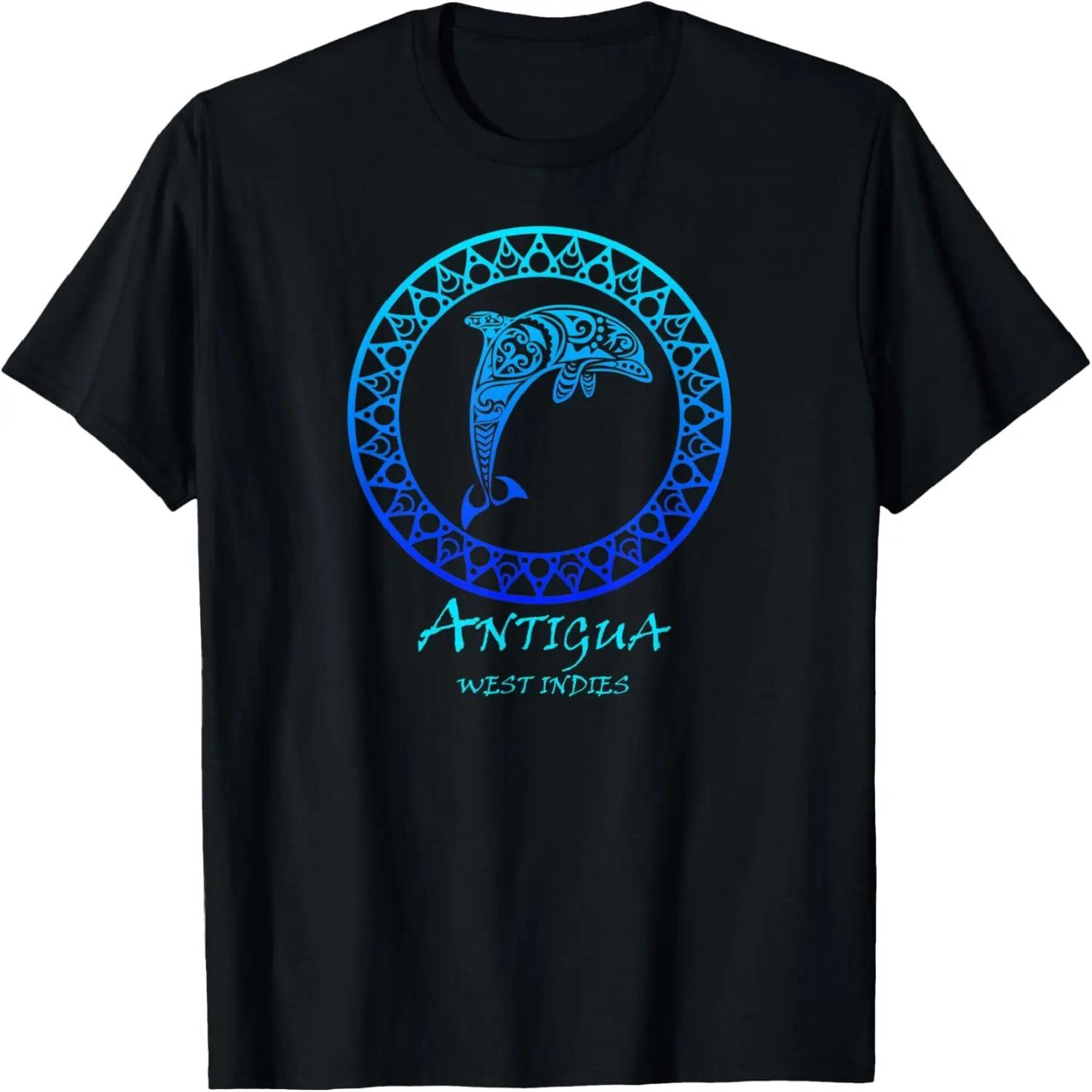 Antigua, West Indies Vintage Retro Tribal Dolphin Vacation T-Shirt S