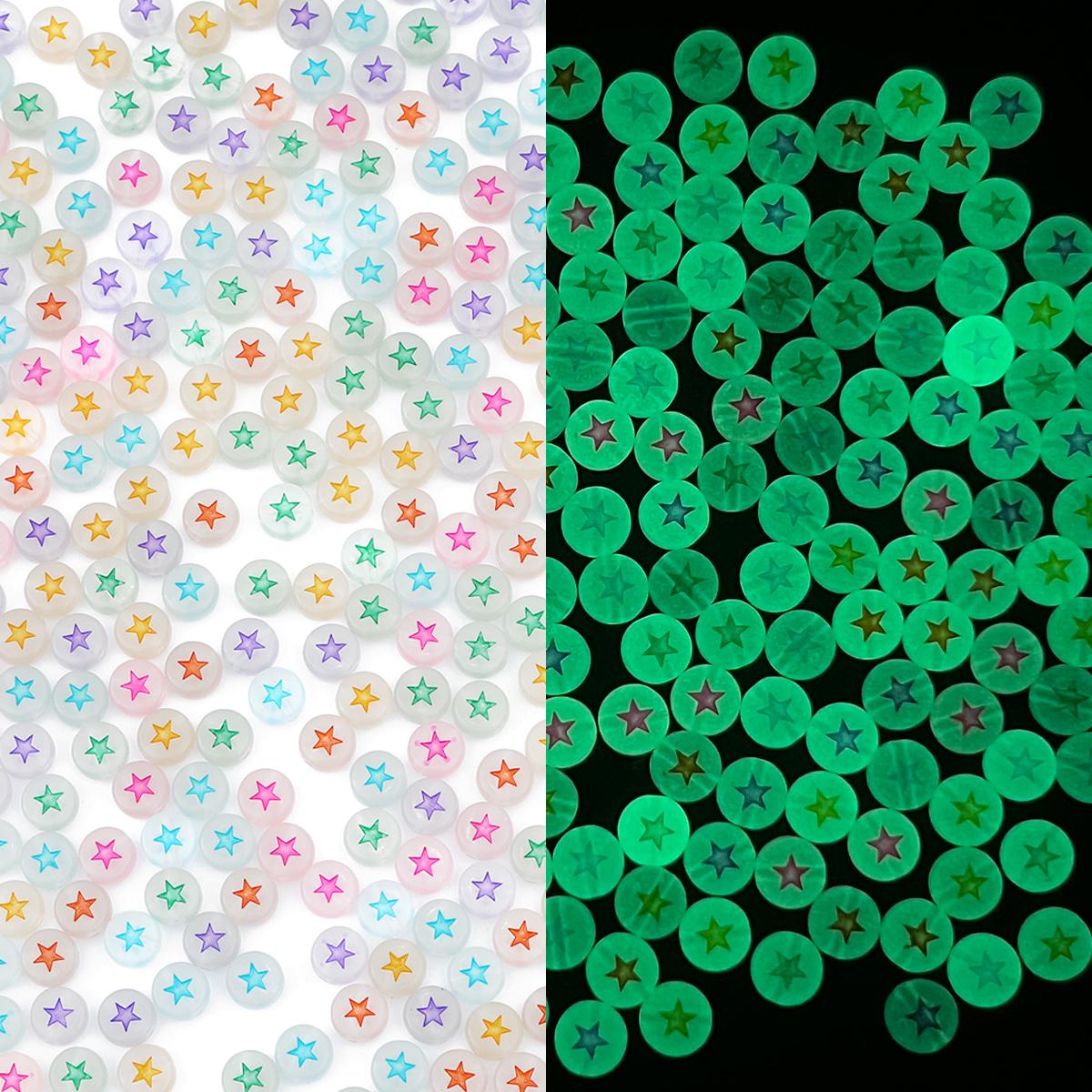 

100 шт. светящиеся бусины с надписью «Любовь» Алфавит акриловые разнесенные бусины для изготовления ювелирных изделий DIY Подвески браслет ожерелье