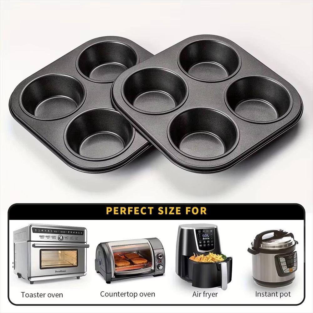 2Pcs 4/6 Cups Muffin Baking Pan Non-Stick Cake Mold Eco-Friendly Mini Cupcake Pan  Pastry Making
