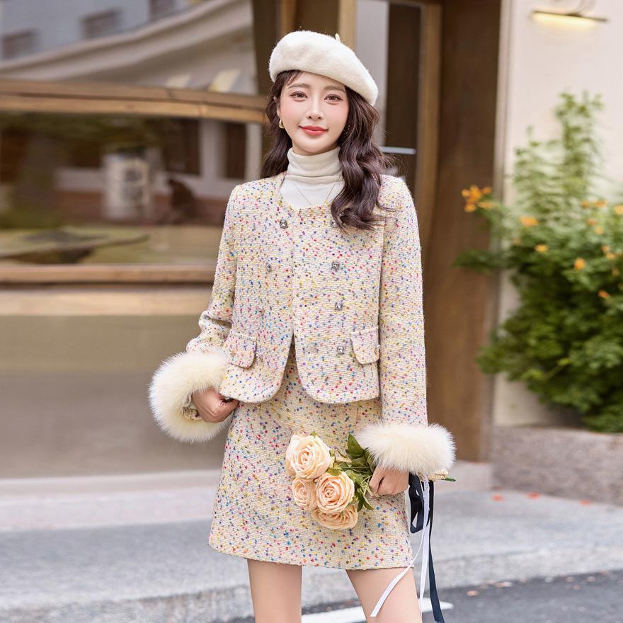 Down Suit Skirt Autumn and Winter New Small Temperament Socialite Fox Skirt