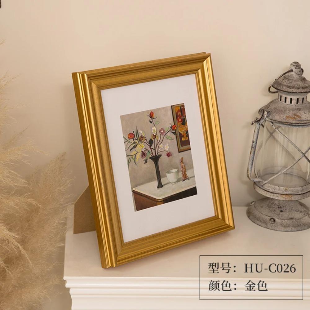 Light Luxury Golden Photo Frame Display Platform Square 5-inch 6-inch 7-inch 8-inch 10 Inch Photo Frame Desktop Home Decoration
