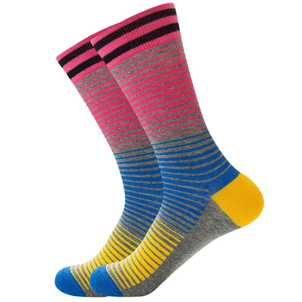 Striped multicolor street skateboarding funny socks for men and women