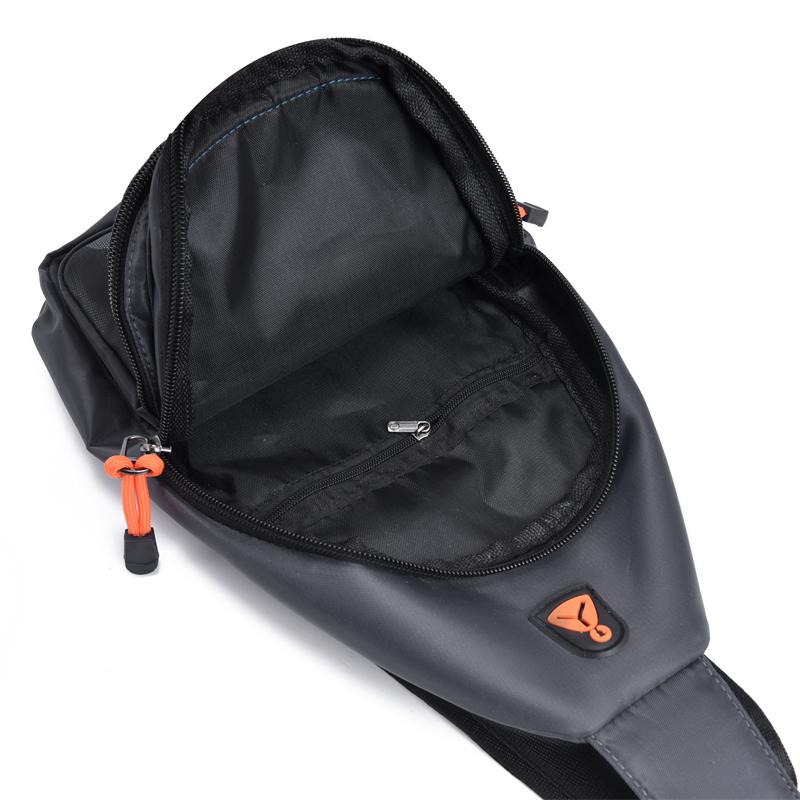 Pánská multifunkční taška přes rameno Messenger látková hrudní taška crossbody ležérní kabelka s otvorem pro sluchátka