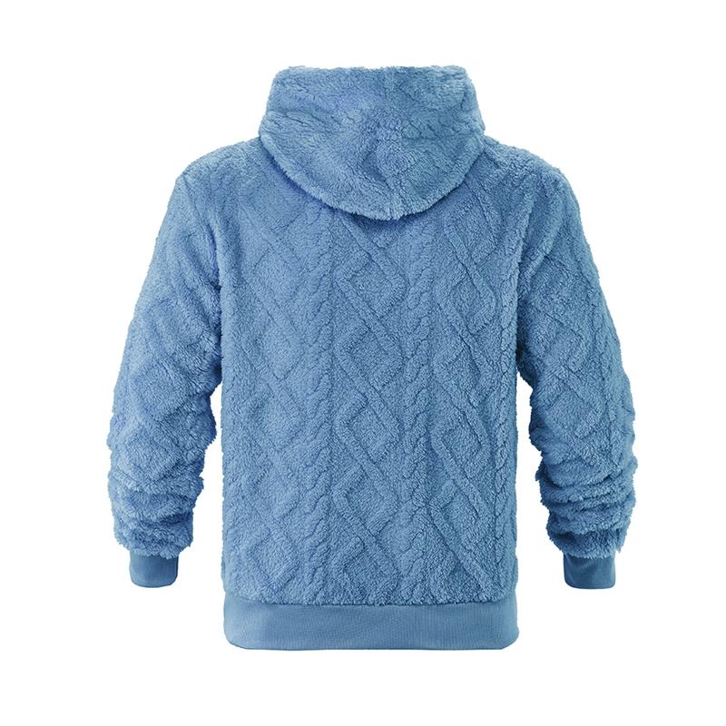 Felpa con cappuccio da uomo in pile per autunno inverno con coulisse, polsini a costine, manica lunga, pullover caldo, tinta unita, casual quotidiano, vestibilità ampia, felpa outerwear