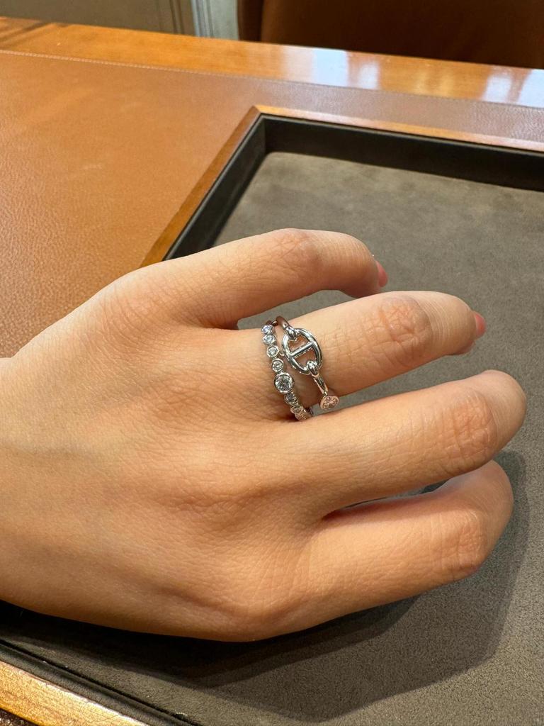 Hochwertiger, vergoldeter Diamant-Pagodenring im H-Stil – Vielseitiges Modeaccessoire im europäischen und amerikanischen Stil