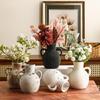 Farmhouses Flower Vases Ceramic Pottery Terracotta Decorative Vases With Double Handle for Living Room Centerpiece Decors
