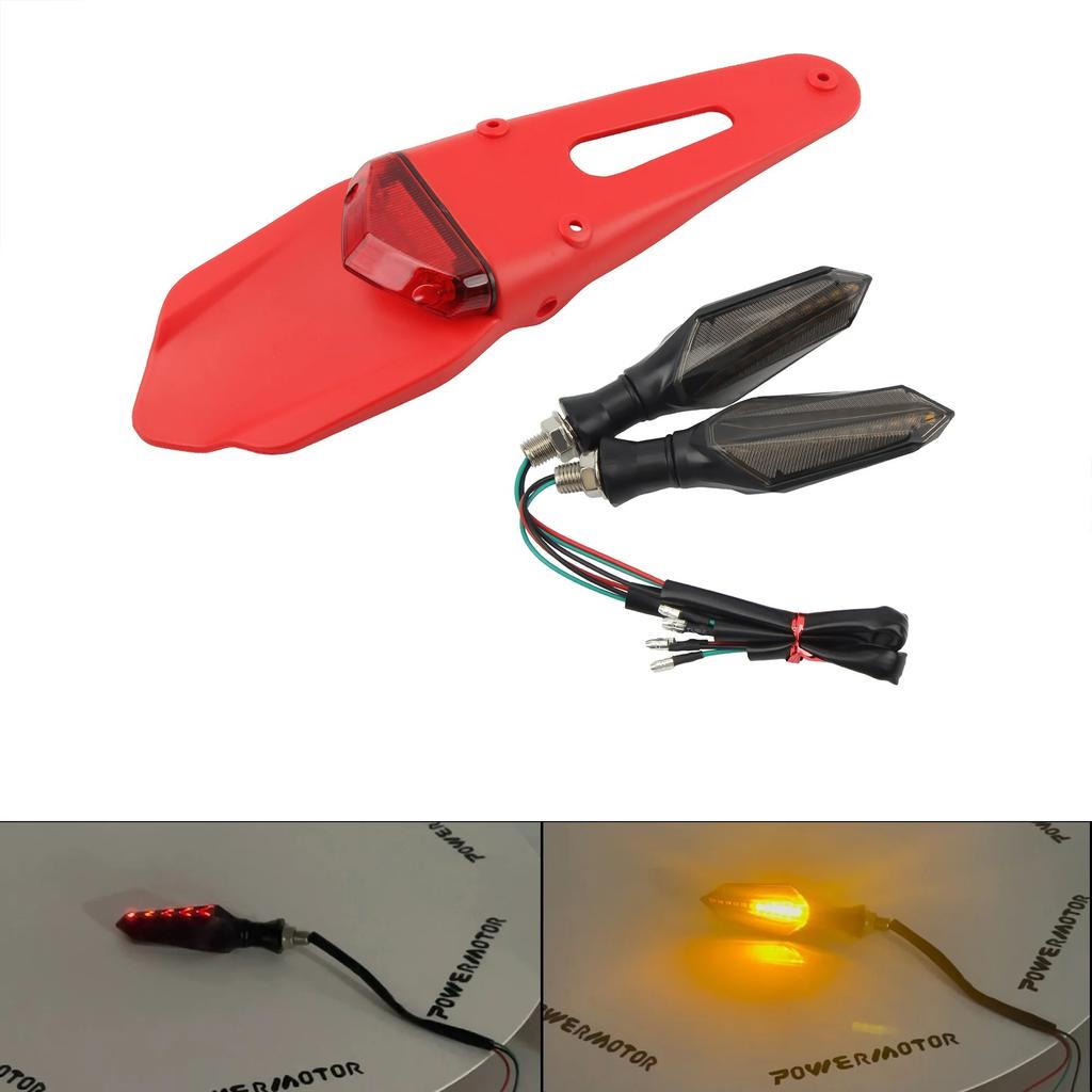 Motorcycle Rear Fender With 12V Taillight Turn Signal for Suzuki Husqvarna BETA RR Motocross Enduro DirtBike LED Brake Light