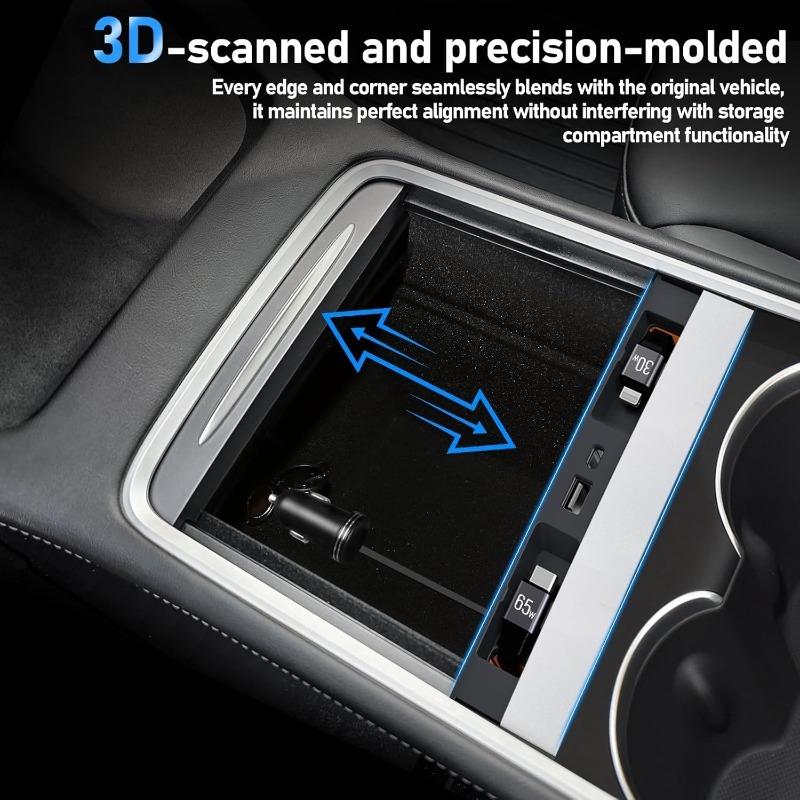 Phone Charger Fast Charging Docking Station For Tesla Model Y Juniper 2026 Model 3 Highland Retractable Center Console USB Hub