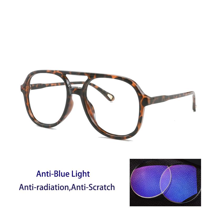 Fashion Pilot Oversized Reading Glasses Woman Flower Double Bridges Eyeglasses Frames Female Anti Blue Light Presbyopia Eyewear