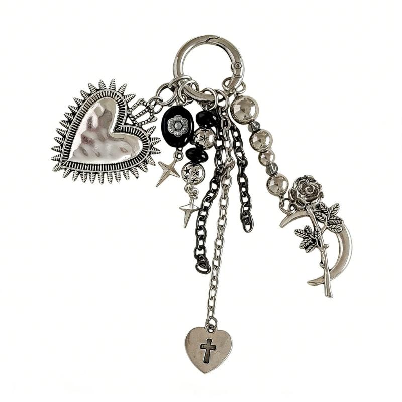 Portachiavi Cuore Spinoso alla Moda Fascino Elegante per Borsa Accessori Estetici Portachiavi Ciondolo Stiloso per Borsa per Ragazze Trendy