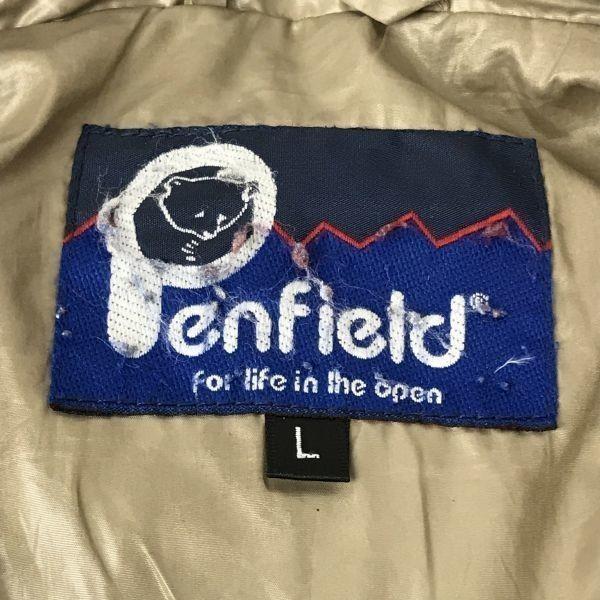 Penfield Durchgehender Reißverschluss Daunenjacke Herren L Beige 4 Taschen Logo Stickerei(GEBRAUCHT)