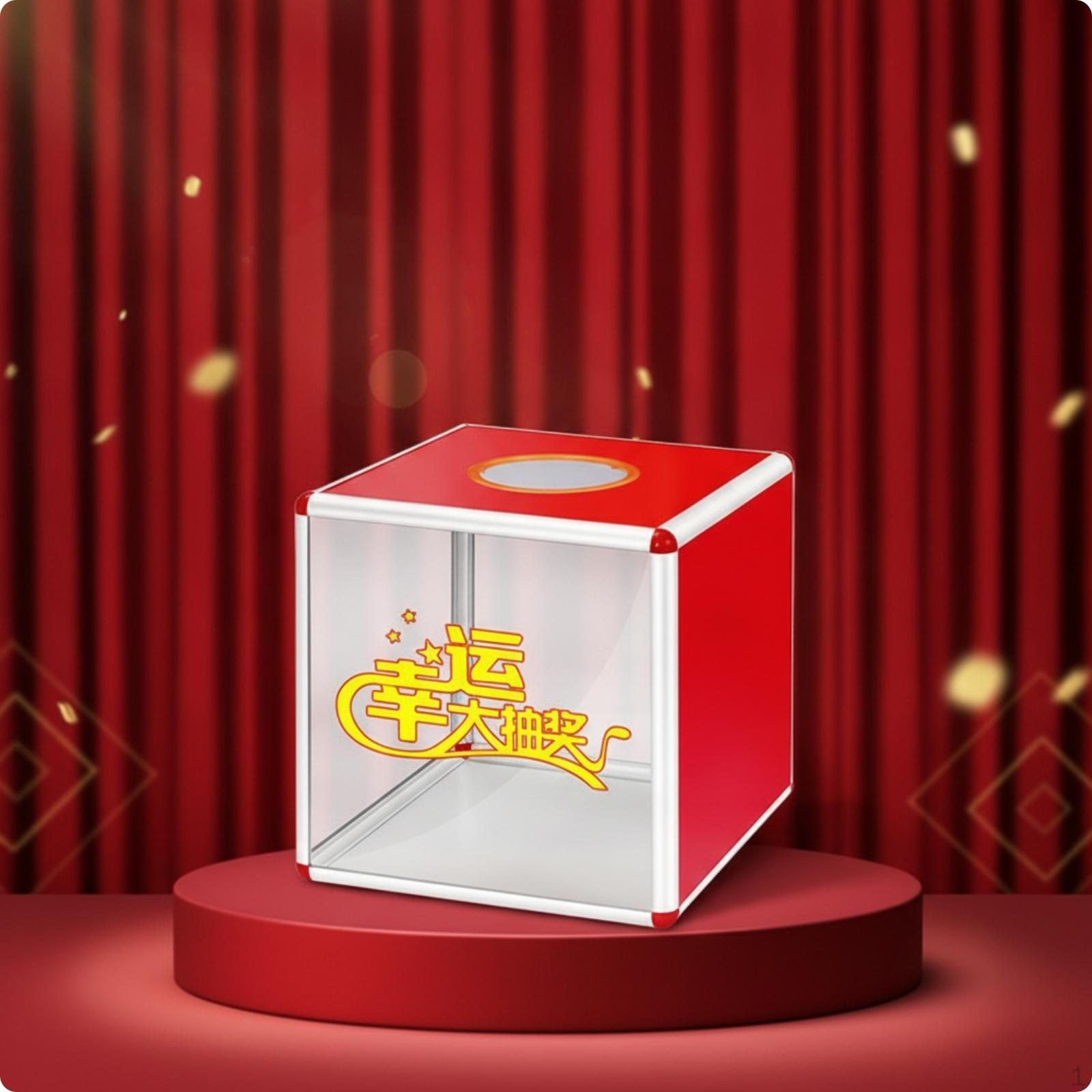 Lottery Box with Circular Slot Rigid Cube Drawing Rounded Corners for Prize Draws, Company
