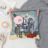 R-regular Cartoon Show Pillow Case Fashion Square Pillowcase Bedroom Sofa Room Ins Decoration Leisure