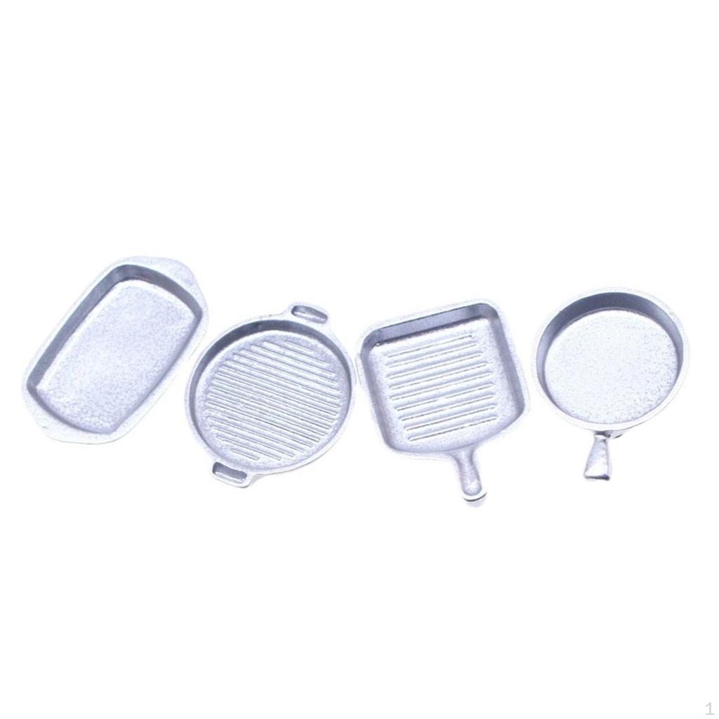 1/12 Dollhouse Baking Tray Cookware Realistic Diorama Scenery Collections Mini Steak Pan Furniture
