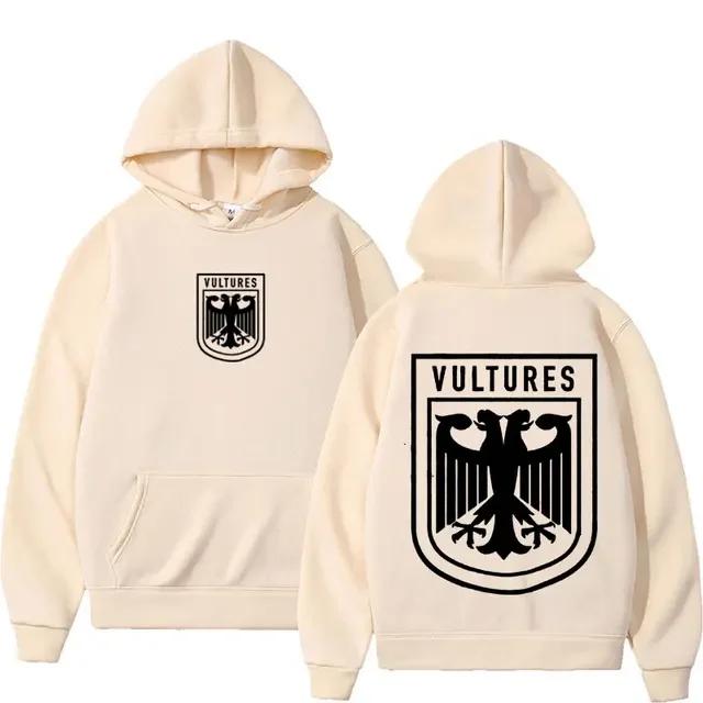 Rapper Kanye West Vultures Stampato Autunno/Inverno Uomo/Donna Hip Hop Moda Retro Abbigliamento Sportivo Felpe Casual Street Wear
