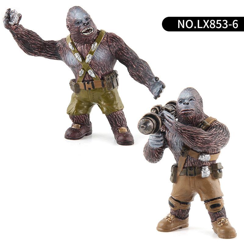 

Factory Simulation Animal Model Orangutan, Solid Diamond Orangutan With Weapons Forest Animal Doll Ornament