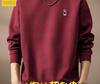 Men's Trendy Embroidered Round Neck Hoodie - Casual Loose Fit Winter Top