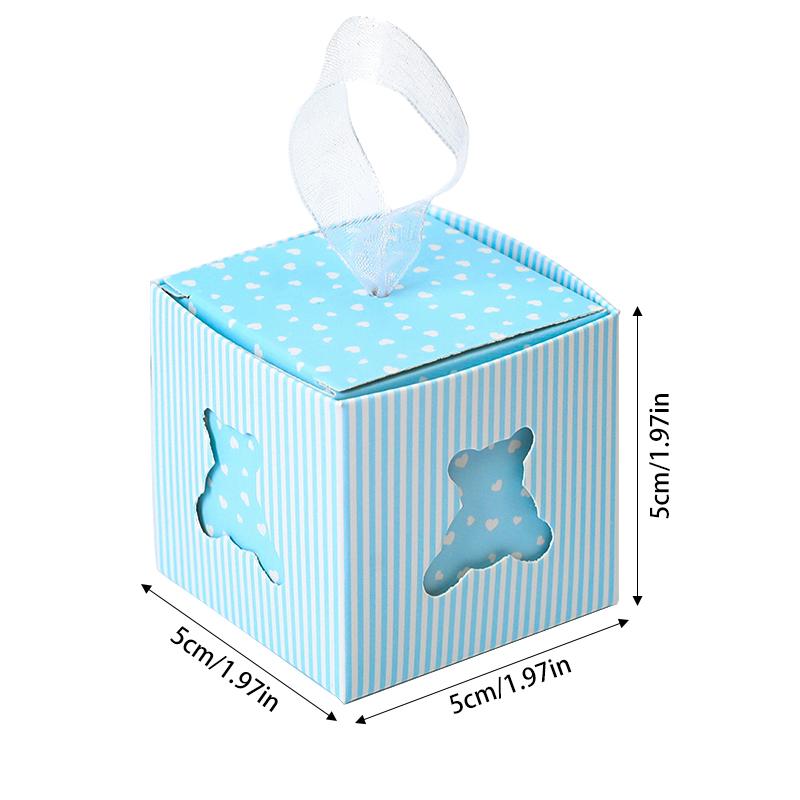 

10 шт., синяя розовая коробка конфет в виде медведя, подарки на детский душ, упаковка для печенья для гостей, детей, день рождения, принадлежности для определения пола ребенка для девочек и мальчиков 10pcs синий