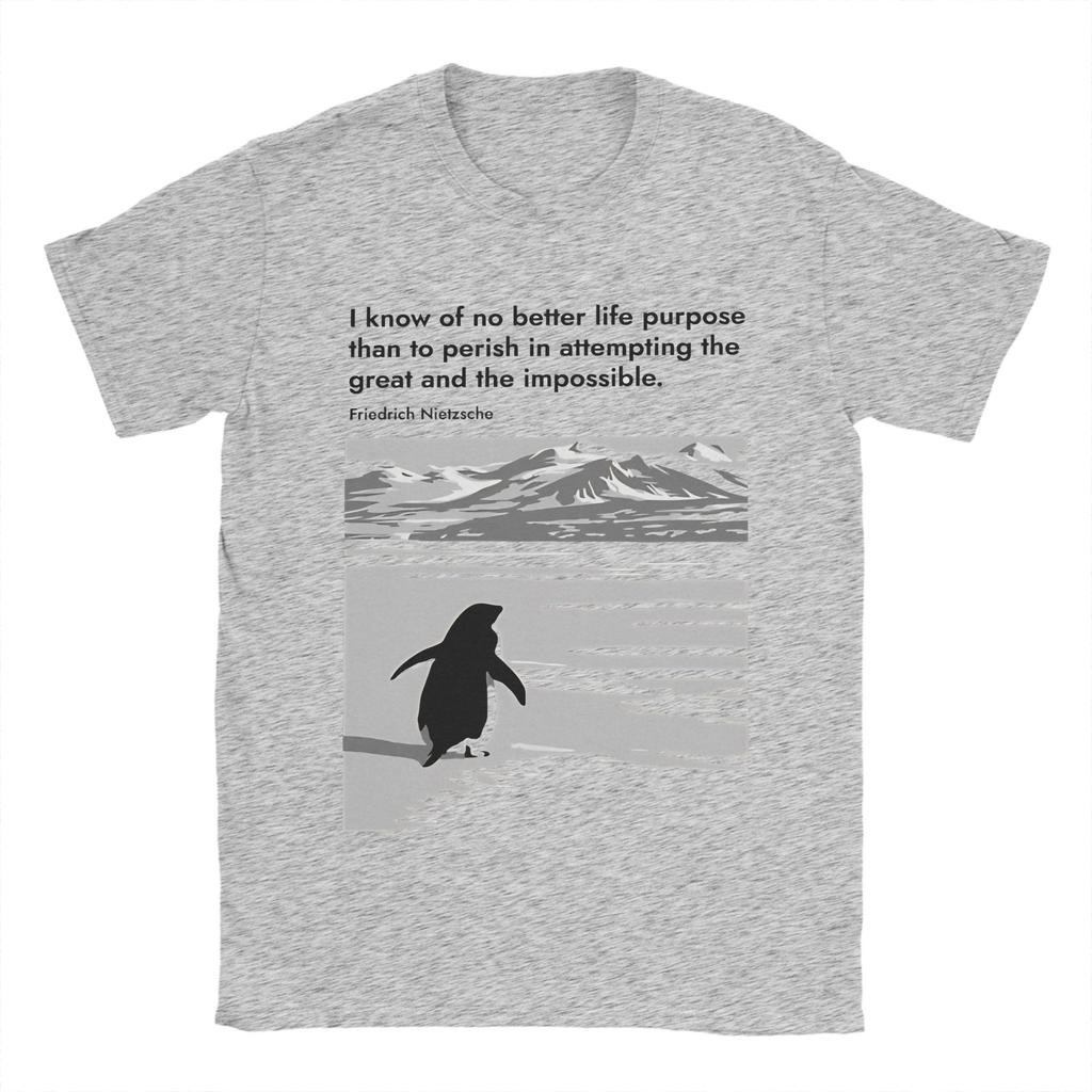 T-shirt da Uomo Pinguino Nichilista 100% Cotone Abbigliamento Casual Manica Corta Girocollo T-shirt 4XL 5XL T-shirt