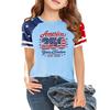 Kids Independence Day Print Crew Neck Short Sleeve Casual T Shirt Lightweight Comfortable Summer Tee Top for Boys Girls