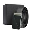 en's first layer cowhide water ripple automatic buckle belt business versatile gift box belt