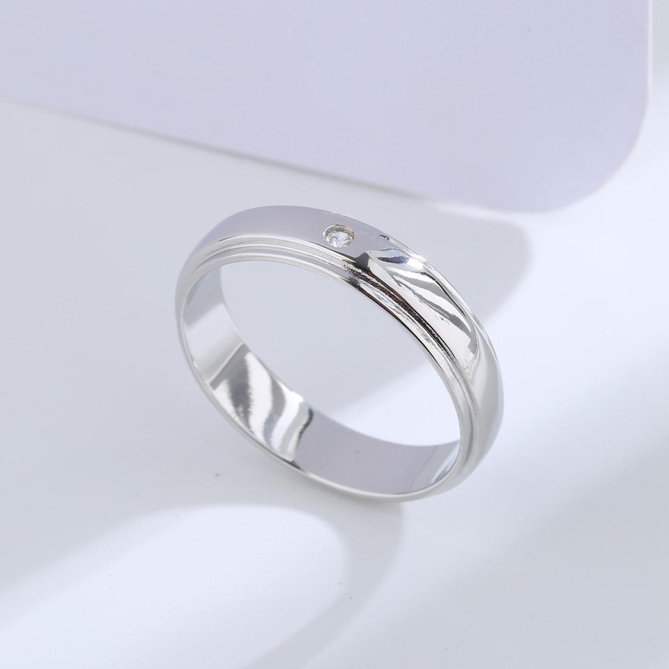 Buyee 925 Sterling Silver Couples Ring White Zircon Wedding Ring Finger for Women Men Classic Engagement Fine Jewelry Circle