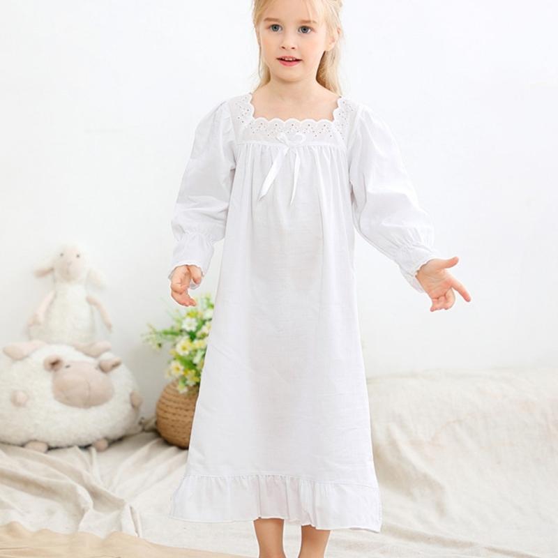 Girls Princess Sleep Dress Soft Cotton Mother Daughter Nighgown Ensuring Comfort Wear for Home or Pajama Parties