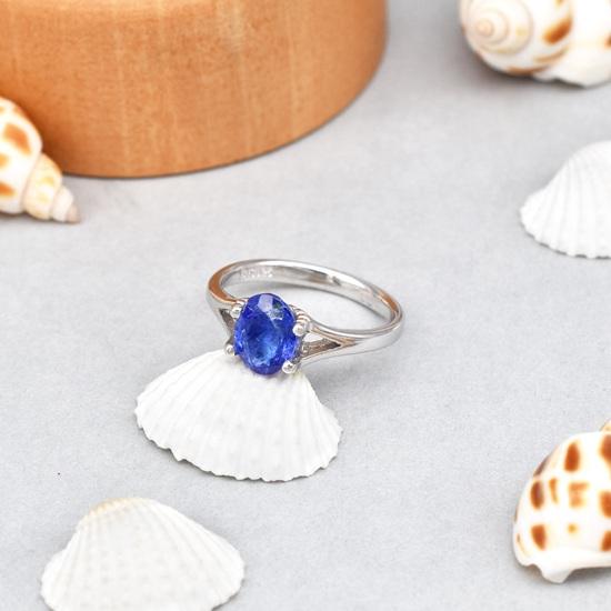 925 Sterling Silver Natural Oval Tanzanite Gemstone Ring Size 5 US Gift Wedding,Birthday,Anniversary,Engagement,Gift